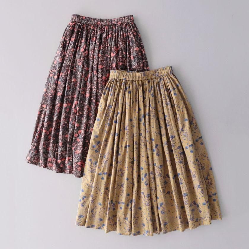 <img class='new_mark_img1' src='https://img.shop-pro.jp/img/new/icons14.gif' style='border:none;display:inline;margin:0px;padding:0px;width:auto;' />SOIL 60s CAMBRIC FLOWER PRINT GATHERED SKIRT