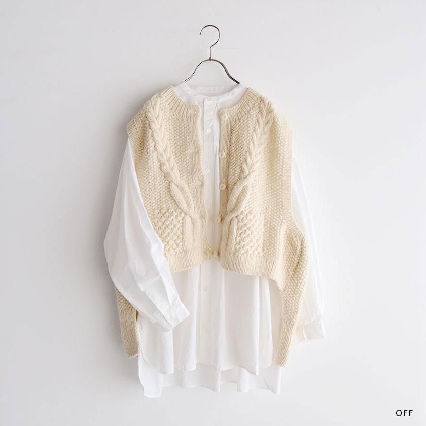 tumugu: ロービングウール ケーブルニットベスト の通販。 - 毎日を