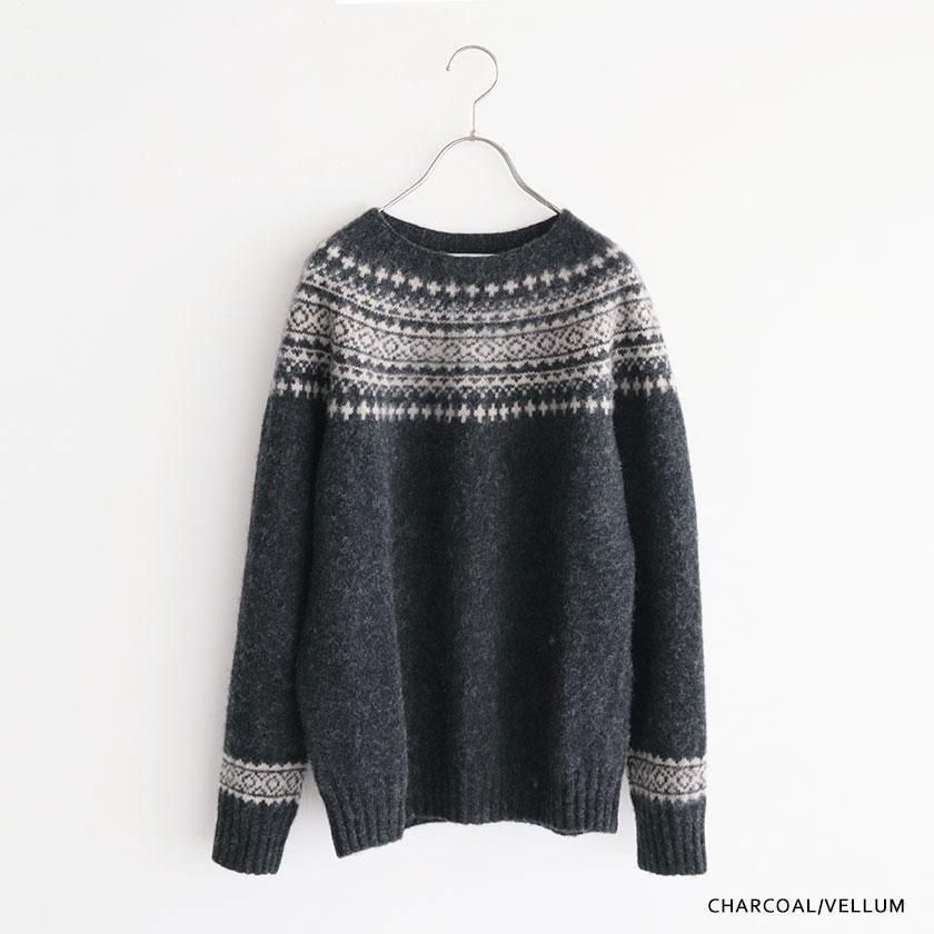 John Tulloch SHETLAND WOOL NORDIC CREW NECK PULLOVER の通販