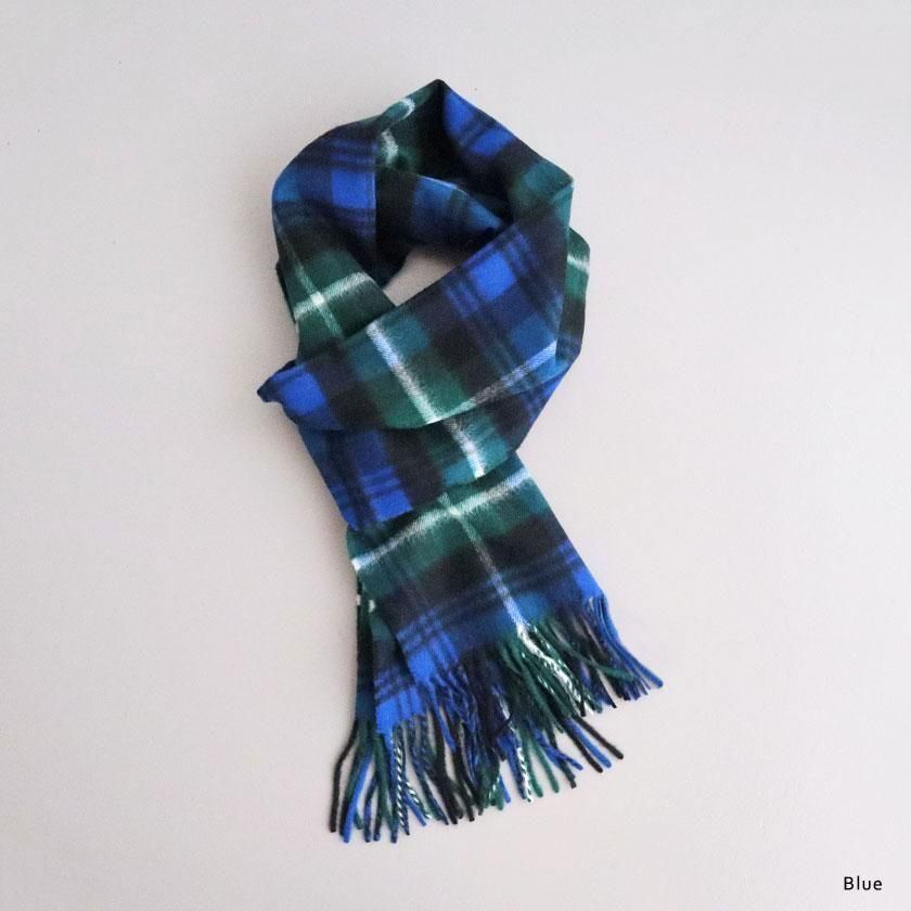 Johnstons of Elgin カシミヤ 中判チェックスカーフ の通販。- AIDA