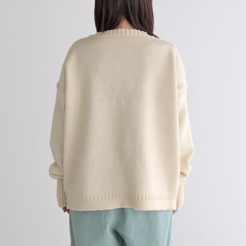 Le Tricoteur OFF SHOULDER CROPPED GUERNSEY SWEATER の通販。- AIDA