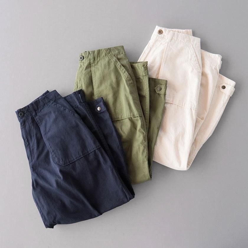 NATURAL LAUNDRY サテン裏起毛 パラシュートワークパンツ の通販