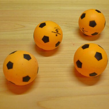 卓球グッズ ボール サッカーボール柄 卓球ボール オレンジ 黒