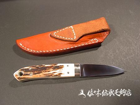 【はこぽす対応商品】 今井誠造・スティフホーン・アンバースタッグ - 佐々木伝承毛鉤店 ハンティングナイフ、狩猟刀