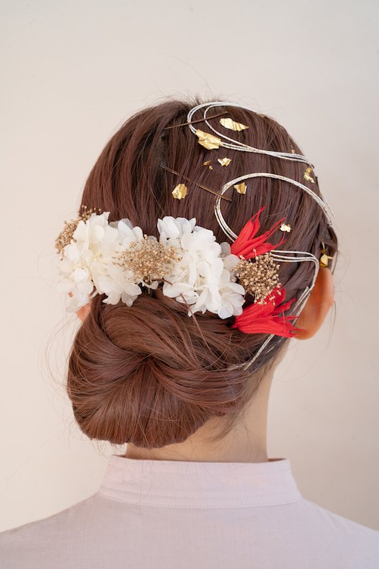 国内企業販売 #1130 ヘアクリップ 髪飾り 花 リリィ hairclip ホワイト 
