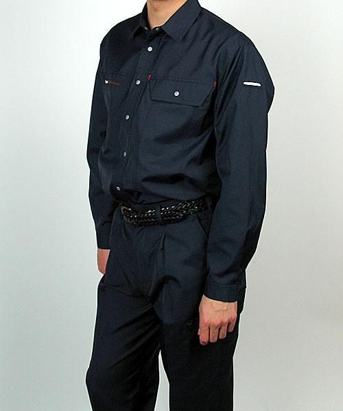 正智深谷　記念品ユニフォーム「長袖」 超高耐光生地」警備服 長袖シャツ(ユニセックス)ネイビー 1200