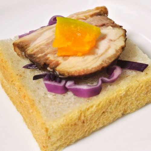 紫キャベツ+カボチャ+焼豚+グロワール食パン（浅香作）
