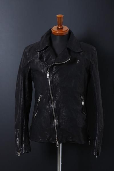 ITALY SHOULDER GARMENT-DYED DOUBLE RIDERS

No. 1254-02 MIDNIGHT BLACK