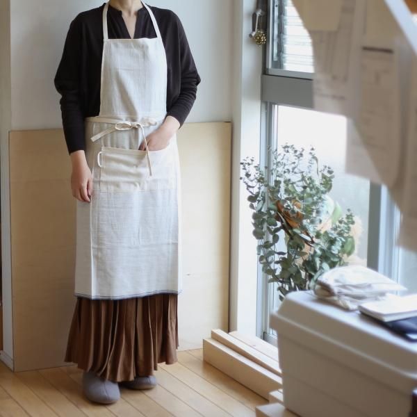 Suno Morrison スノアンドモリソンのエプロン Suno Morrison Organic Khadi Full Apron Indigo Selvedge の通販