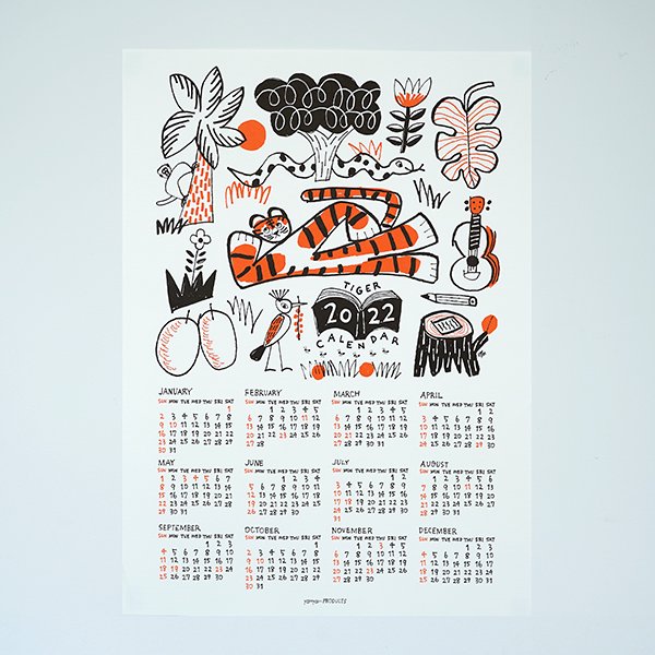 yamyam PRODUCTS / 2022 ポスターカレンダー A2 TIGER CALENDARの通販