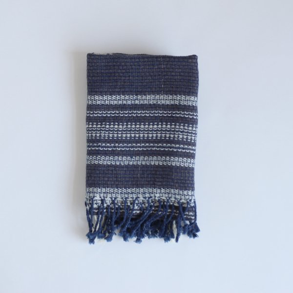 スノアンドモリソン カディ フェイスタオル Suno&Morrison Organic Khadi Basket Face Towel (Indigo  Gray)の通販