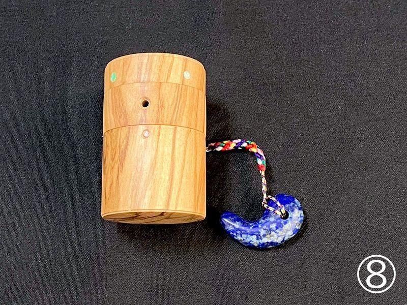 ふで粉入れ 花梨製 上下通し紐 木製 筆粉 ギリ粉 粉 入れ 粉入れ