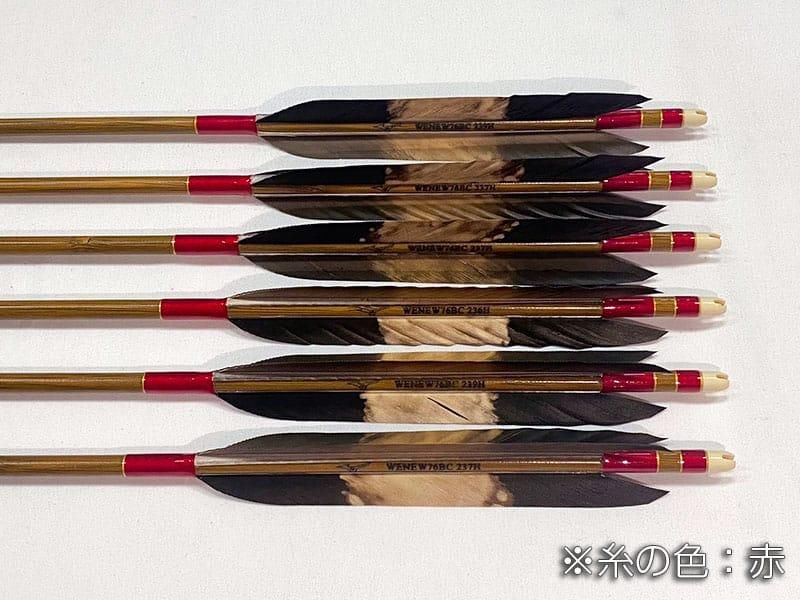 カーボン矢 6本組 ミズノWENEW 76BC 黒手羽抜染 中白 - 大阪