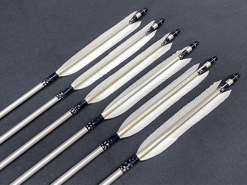 竹矢6本セット 黒グレー羽根