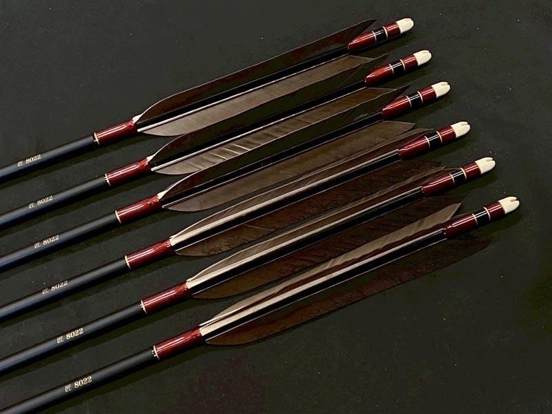 弓道の日セール】カーボン矢 匠8022 黒手羽 6本組 (2) - 大阪