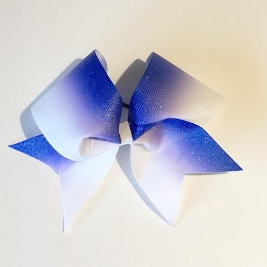 チアリボン★デザイン見本③ チアリボンL（75mm/3インチ）ーラメグラデーションブルー - ミス
