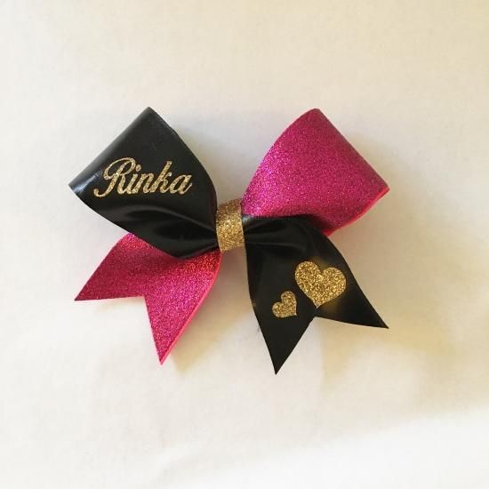 子籠様チアリボンキーホルダー/黒ピンクハート（7個：12月15日