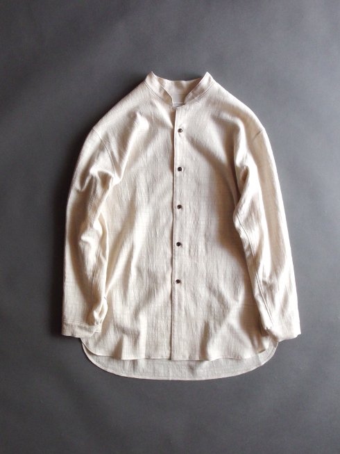 tilt The authentics(チルトザオーセンティックス) / Reverse Slab Stand Collar Shirt /  ナチュラル - セレクトショップRAZEの公式通販サイト