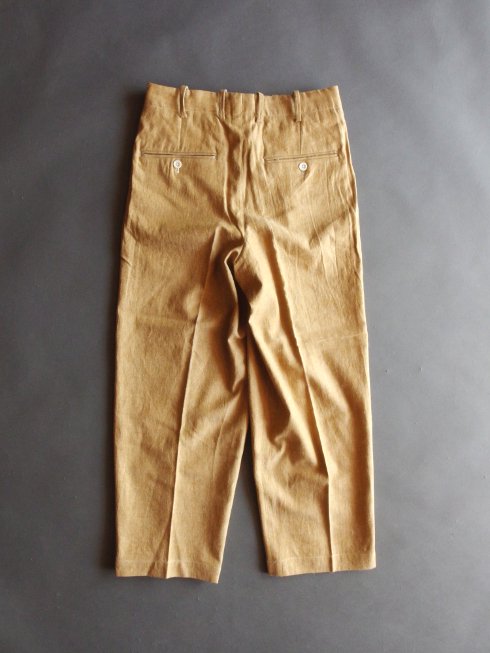 Gorsch the merry coachman(ゴーシュザメリーコーチマン) / Two In-Tuck Wide Trousers /  イエローオーカー - セレクトショップRAZEの公式通販サイト