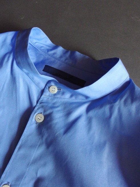 semoh(セモー) / Cotton Band Collar Shirt / ブルー - セレクトショップRAZEの公式通販サイト