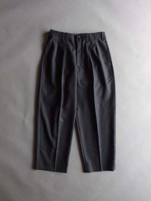 Gorsch the merry coachman(ゴーシュザメリーコーチマン) / Serge Wool 2 In-Tuck Wide  Trousers / ブラック - セレクトショップRAZEの公式通販サイト