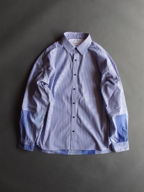 YONFA double button over shirt ブルーストライプ YONFA double button over shirt ブルーストライプ