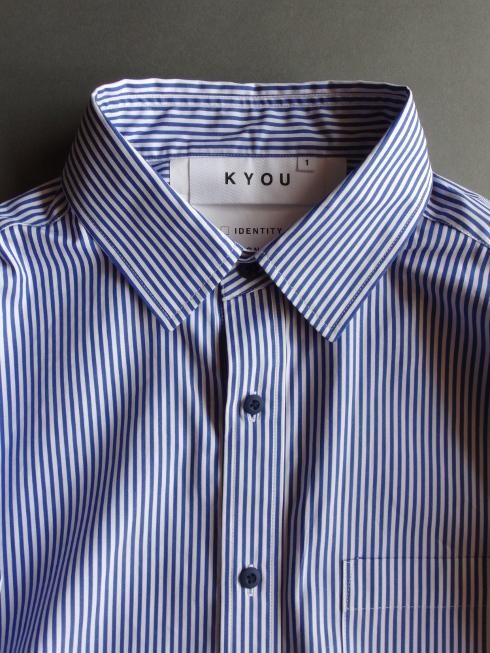 YONFA double button over shirt ブルーストライプ YONFA double button over shirt ブルーストライプ
