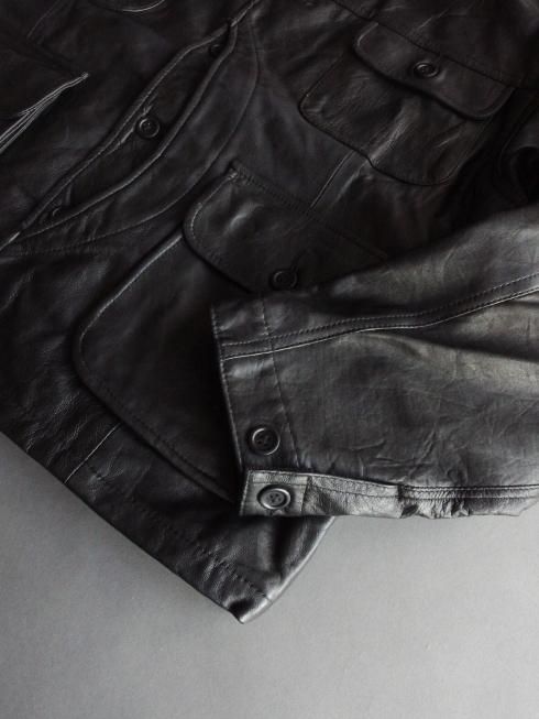 yoused(ユーズド) / LEATHER CLASSIC WARDEN JKT / ブラック