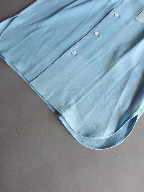 山内(ヤマウチ) / 強撚コットンローブ・テーラードカラーシャツ / アイ