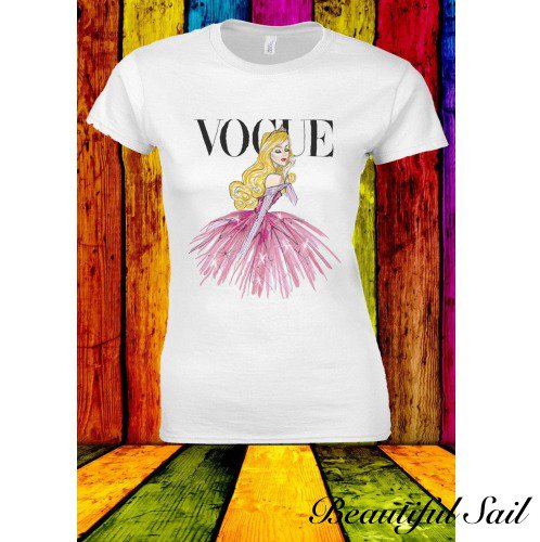 大特価 2デザイン 3色展開 Vogue 眠れる森の美女 ディズニープリンセス ロゴ 半袖tシャツ タンクトップ トップス カットソー
