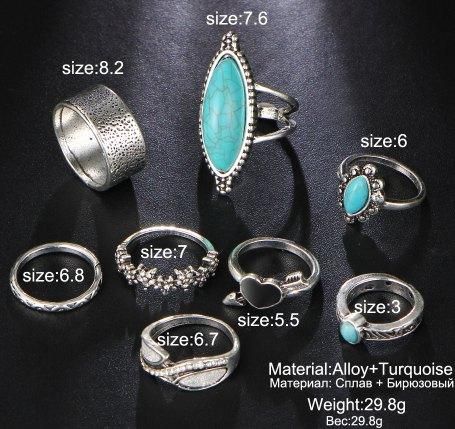 昭和レトロモダンビンテージコレクションターコイズ風リング(サイズ調節可能) ヴィンテージ 1.5 CT オーバル ターコイズ エンゲージリング