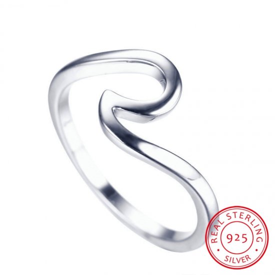 【大特価】シルバー 925 シンプル ウエーブリング ウェーブ 波 指輪 インポートアクセサリー 通販