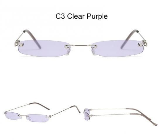 大特価】7色展開 レトロ ビンテージ風 リムレス スクエアサングラス