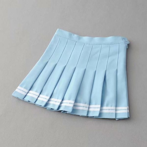 大特価】7色展開 ストライプラインデザイン プリーツミニ