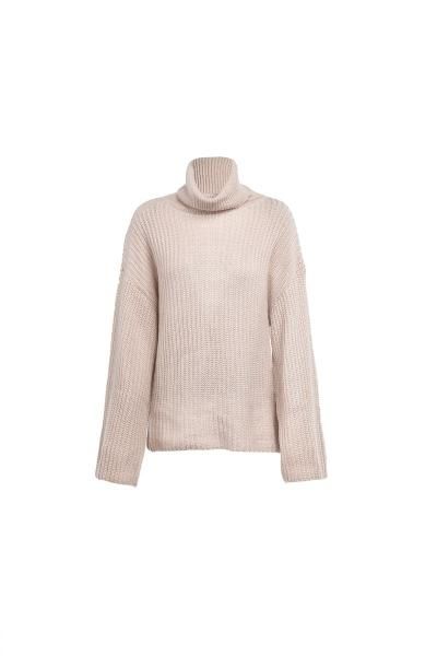 BiBi Grantハイネックエレクトパンプ10分袖 Mサイズ 大特価】カーキベージュ タートルネック ハイネック バックレス