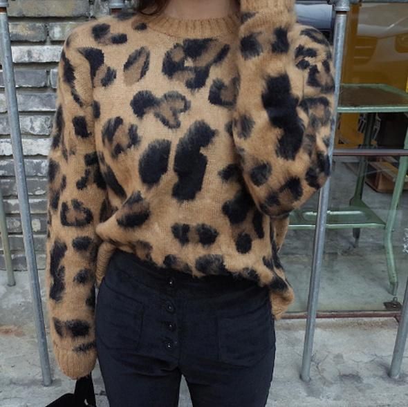 大特価】2色展開 レオパード柄 ひょう柄 モヘア フェイクファー