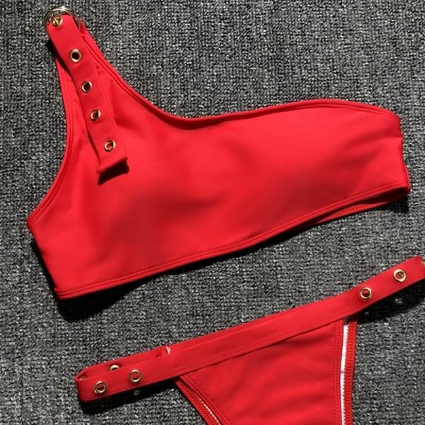 VEATM 水着 S ホワイト/レッド/ブラック レースレディース Lace Ladies シンプル無地ワンピース水着