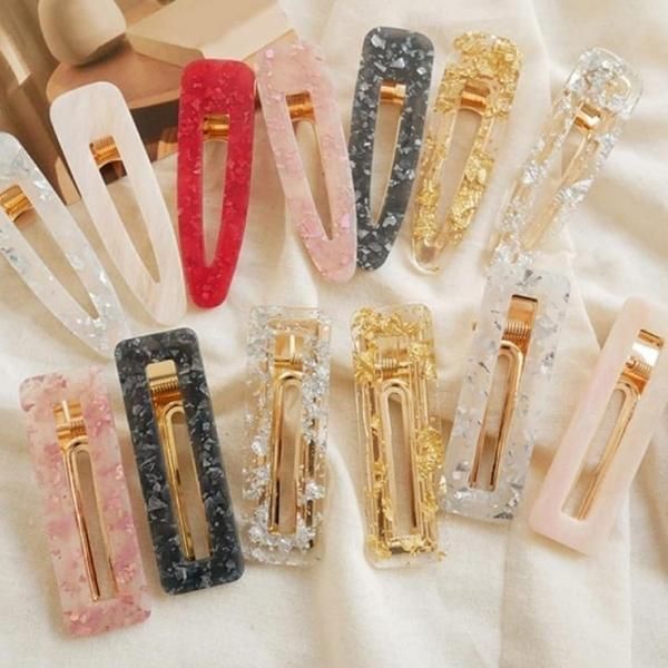 leinwande ヘアアクセサリー　美品 大特価】12色展開 グリッター ラメ アクリル プラスチック