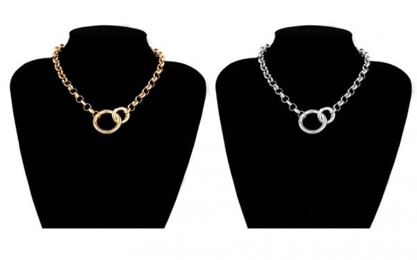 大特価】2色展開 シルバー ゴールド チェーンネックレス Oリング 大特価】2色展開 シルバー ゴールド チェーンネックレス Oリング