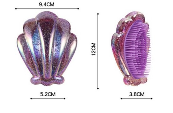 大特価】3色展開 オーロラカラー ラメ グリッター シェル 貝殻 コーム