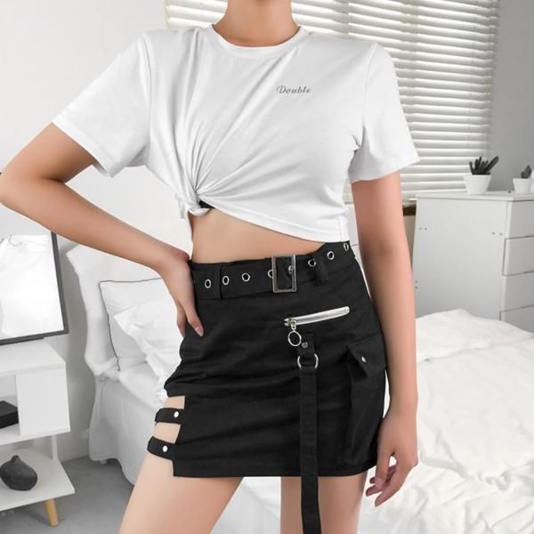 大特価】ブラック サイドカットアウト ジッパー ジップアップ 大特価】ブラック サイドカットアウト ジッパー ジップアップ