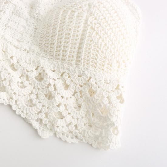 大特価】ホワイト クロシェ編み クロシェニットキャミソール かぎ編み