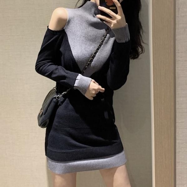 Leilian グレー タートルネック ワンピース　新品未使用♡ Leilian グレー タートルネック ワンピース 新品未使用♡