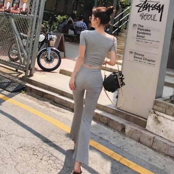 大特価】グレー 無地 シンプル Tシャツ 半袖 トップス