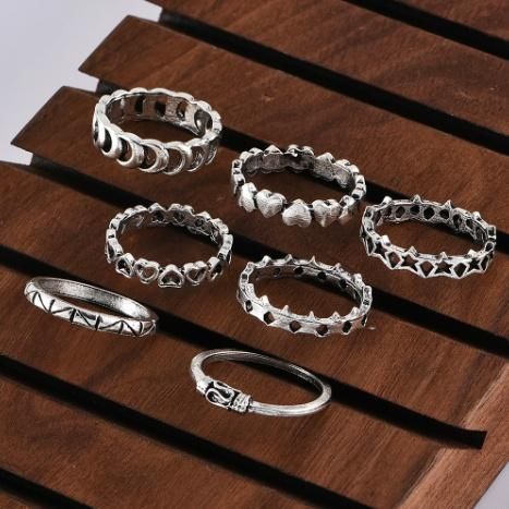 ハート＆ 星 リング シルバー925 ハートストーンリング 赤 青 ゴールド ガーネット