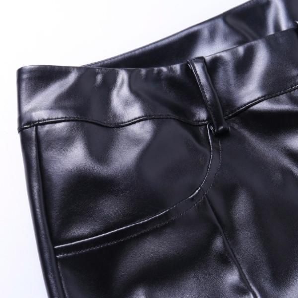 大特価】2色展開 フェイクレザー 合皮 スリット レザーパンツ 大特価】2色展開 フェイクレザー 合皮 スリット レザーパンツ