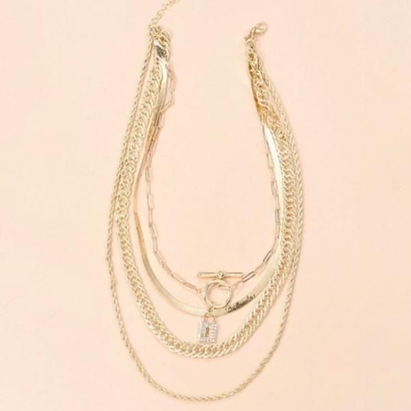 DISORDERY ロングチェーン 6層レイヤードネックレス Choker