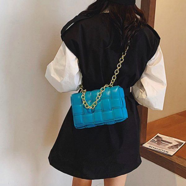 大特価】6色展開 フェイクレザー 合皮 編み込み キルティング