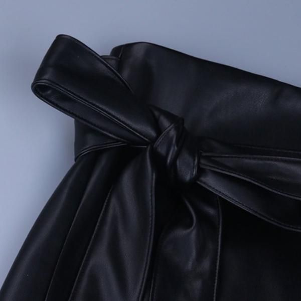 MIYAO ⭐︎2021S/S大きなリボン ラップスカート　ブラック C/HEMP BACKSIDE UNIFORM TWILL L BOX DETAIL SKIRT A(XS Black