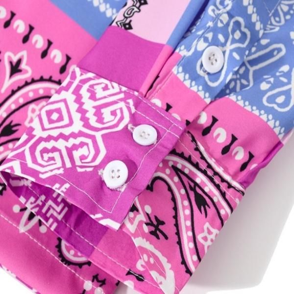 大特価】ピンク系 マルチカラー ペイズリー柄 総柄 バンダナ柄